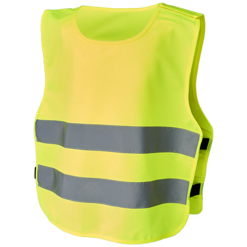 Gilet de sécurité publicitaire velcro pour enfants 7-12 ans - Marie Jaune néon